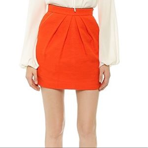 Tamara Mellon Miniskirt with Gold Piping